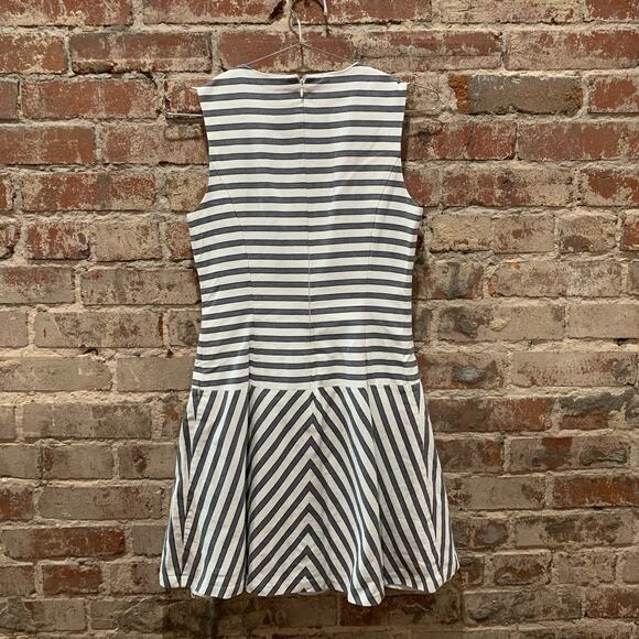 Theory Alaqua Drop Waist Striped Flare Dress Size 2 - Picture 4 of 5